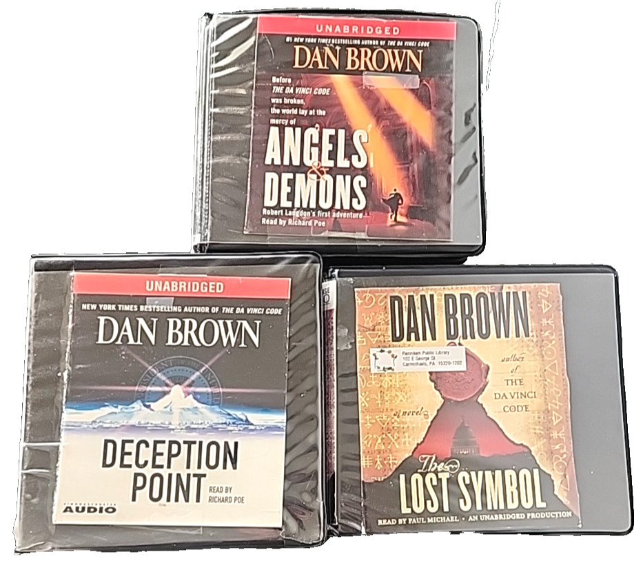 Lot 3 Dan Brown CD AUDIO BOOK Angels & Demons THE LOST SYMBOL Deception Point