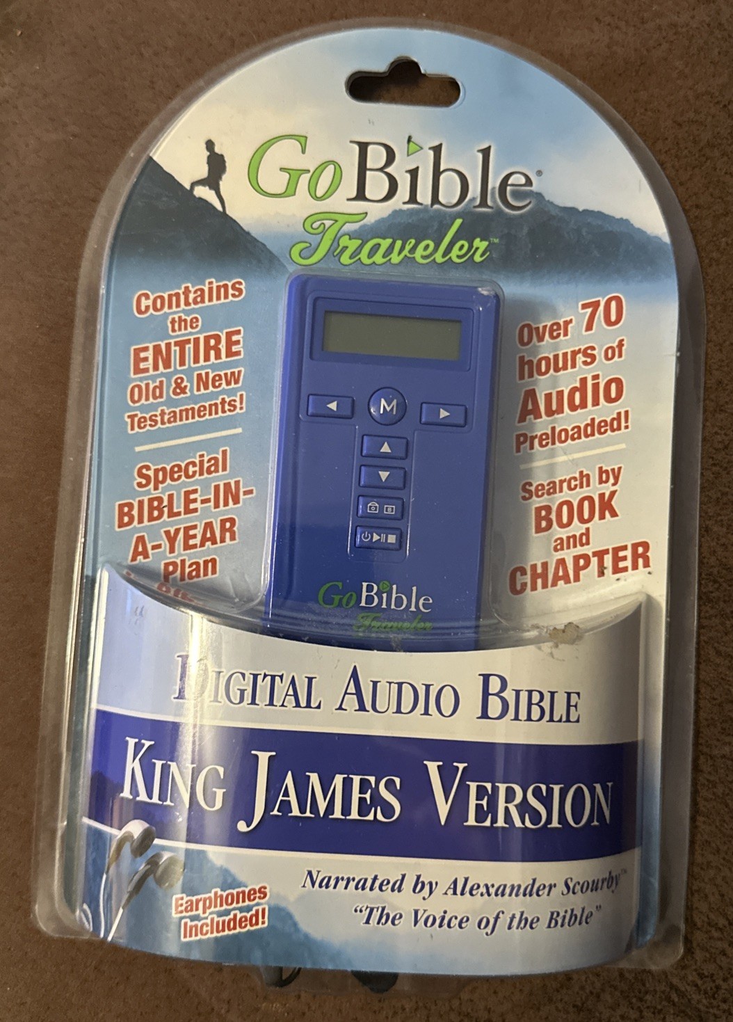 GoBible Traveler Digital Audio Bible King James Version New & Old Testament Blue