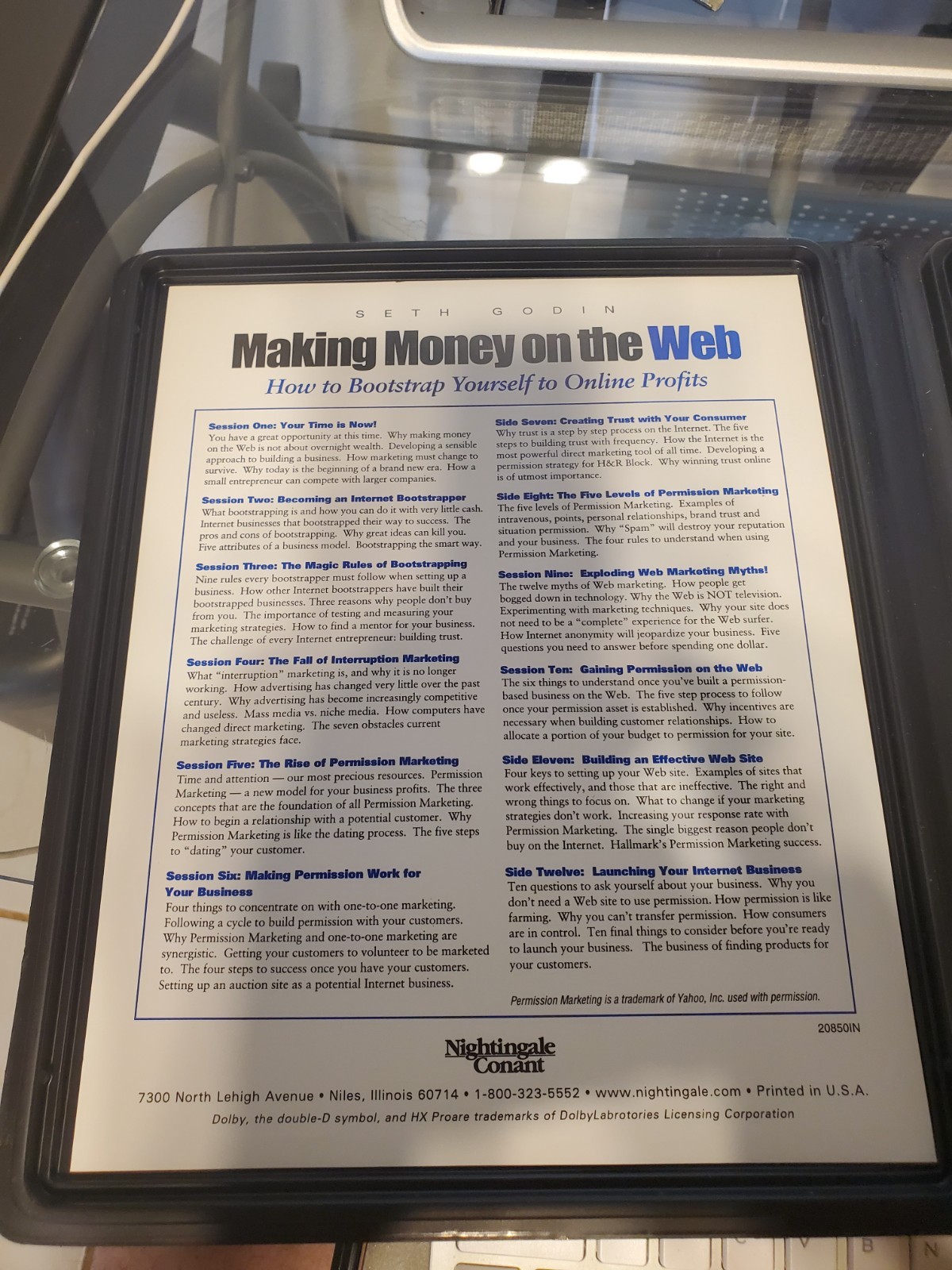 Making Money on the Web by Seth Godin, on cassette study course in binder w/book