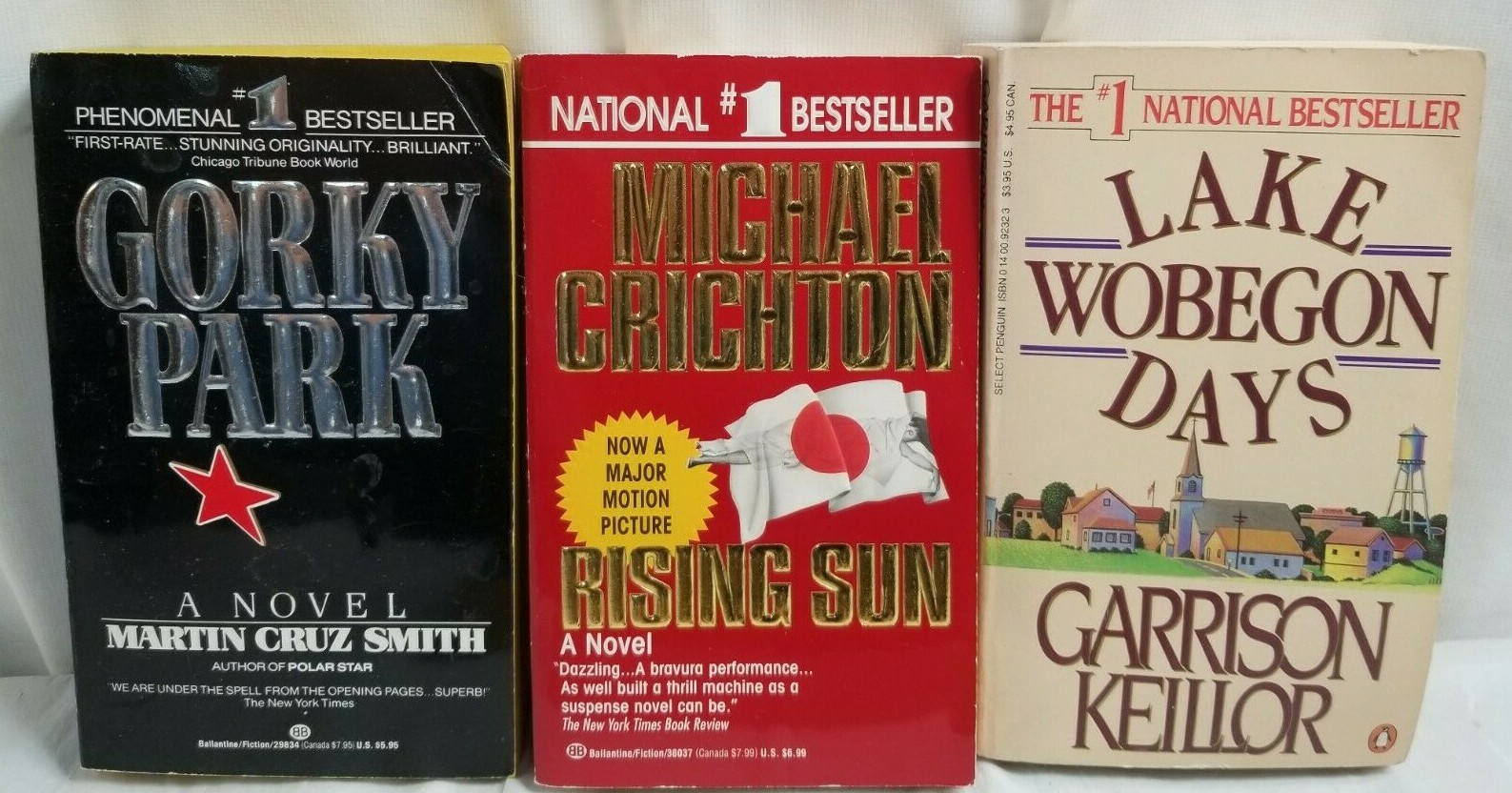 Lot of 5 FICTION Paperback Books RISING SUN, Gorky Park, Postmortem, Evidence