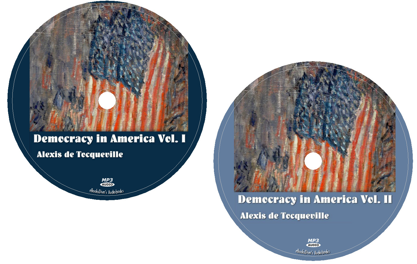 Democracy in America Vol. I & II De Tocqueville Audiobooks in 2 MP3 Audio CDs