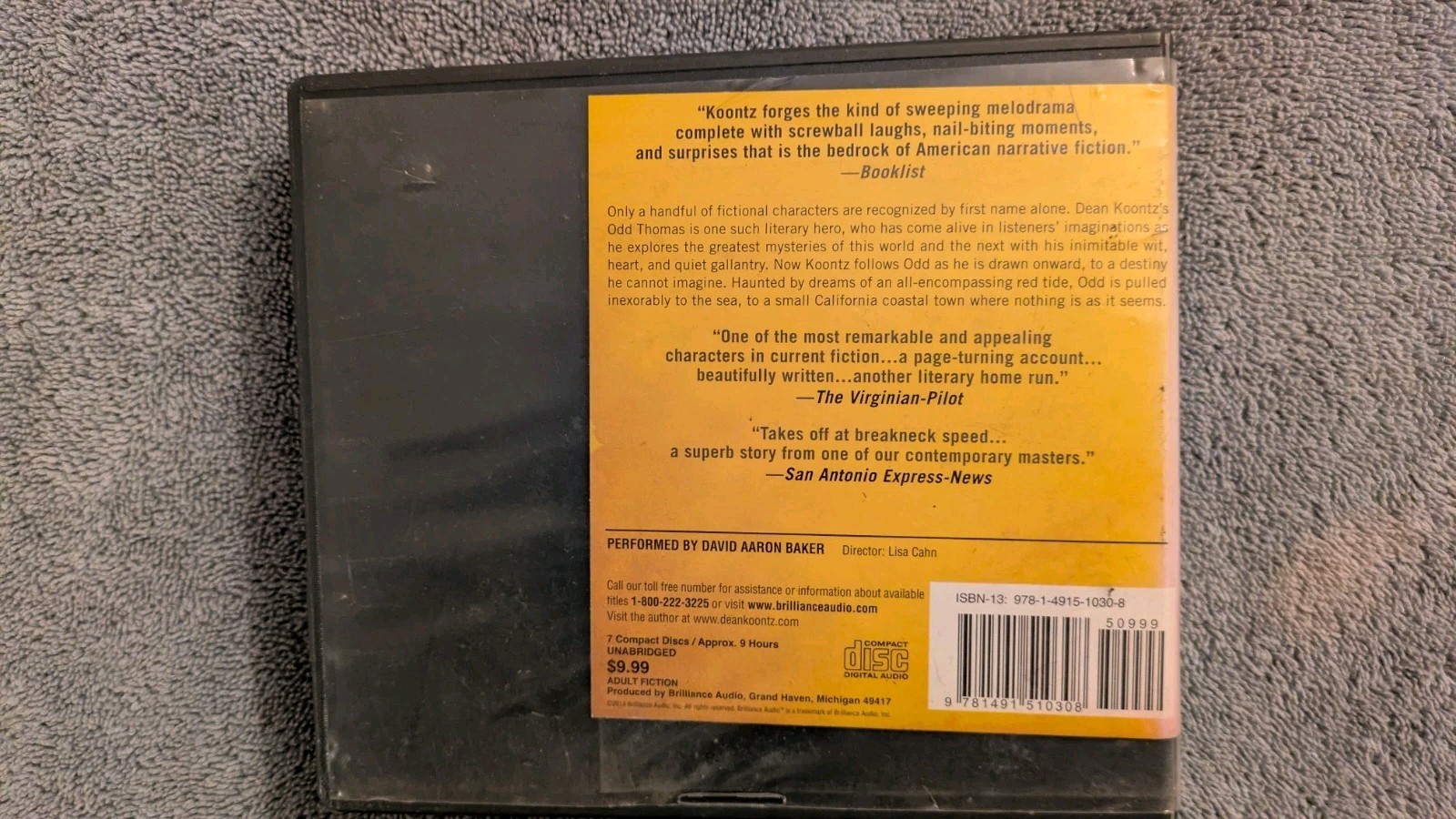 Dean Koontz, ODD HOURS, Ex-Library Audiobook, 7 CDs, Brilliance Audio, 2014