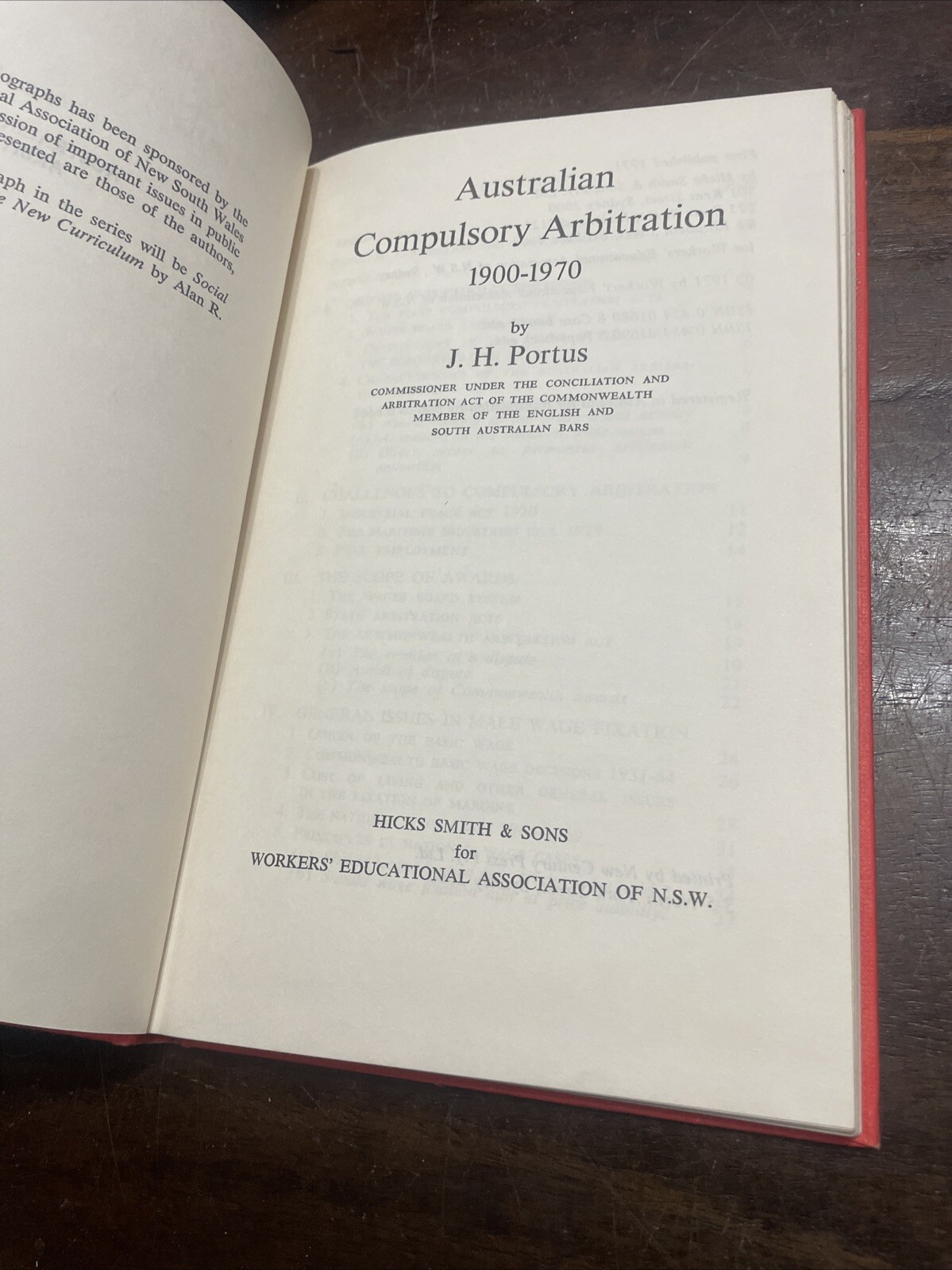 J.H. PORTUS. AUSTRALIAN COMPULSORY ARBITRATION. 1900-1970. 0454016808