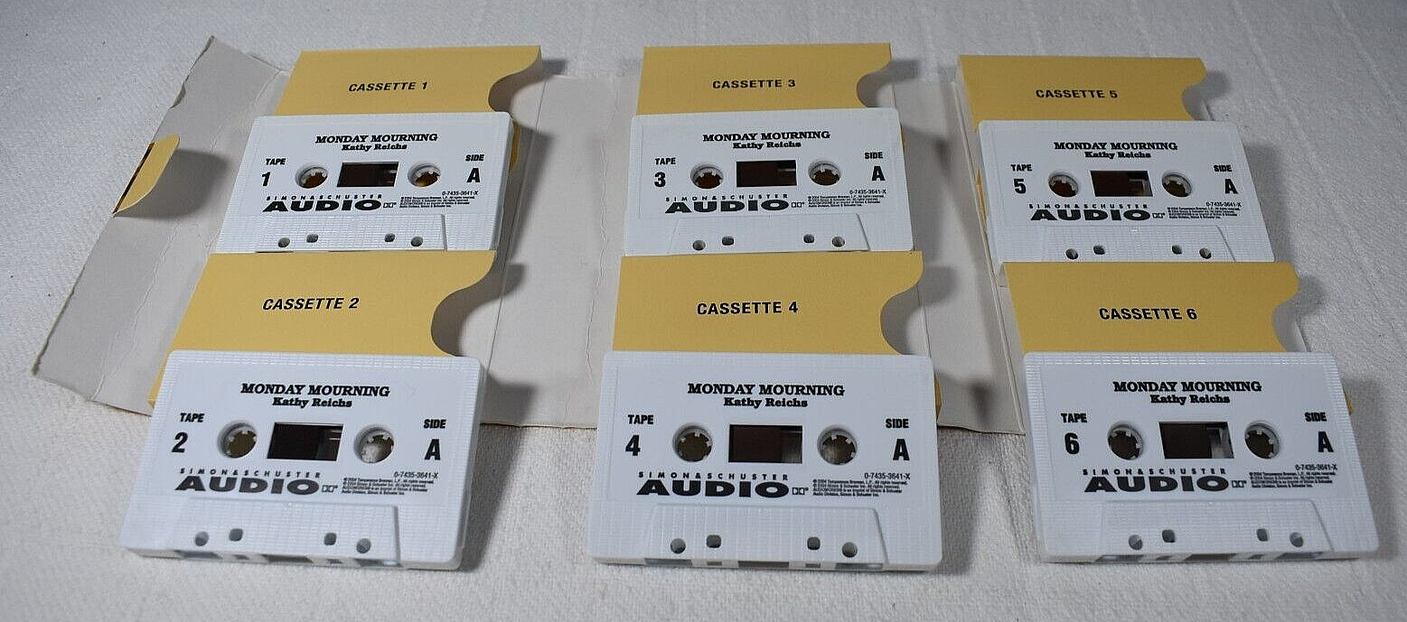 Kathy Reichs’, «MONDAY MOURNING» Unabridged Audio Book (6 Cassettes / 10 Hours)