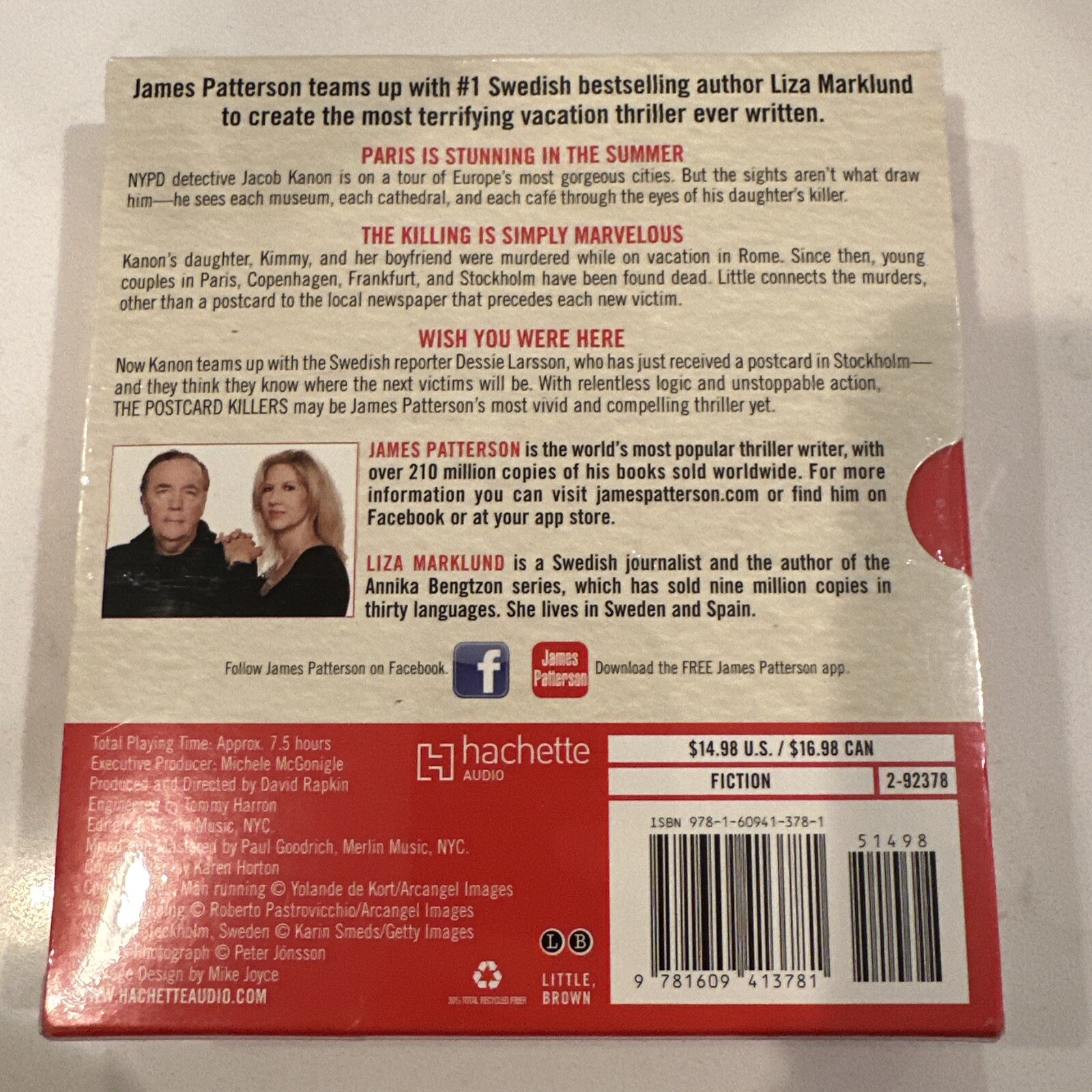 THE POSTCARD KILLERS — JAMES PATTERSON & LIZA MARKLUND — AUDIO BOOK — 6 CD’S NEW