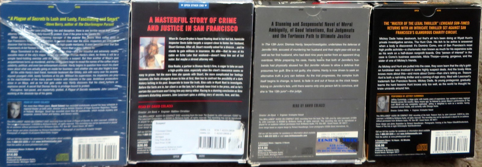 JOHN LESCROART — Eleven (11) Audiobooks CD — Motive, Betrayal, VIG, Suspect +