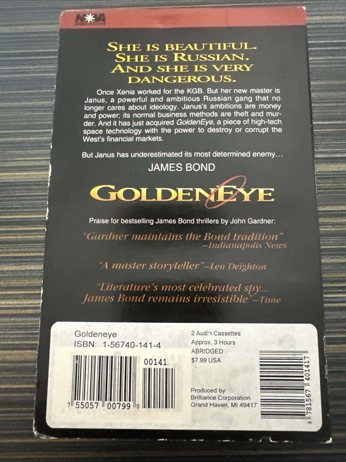 JAMES BOND 007 GOLDENEYE AUDIOBOOK JOHN GARDNER 2 CASSETTES