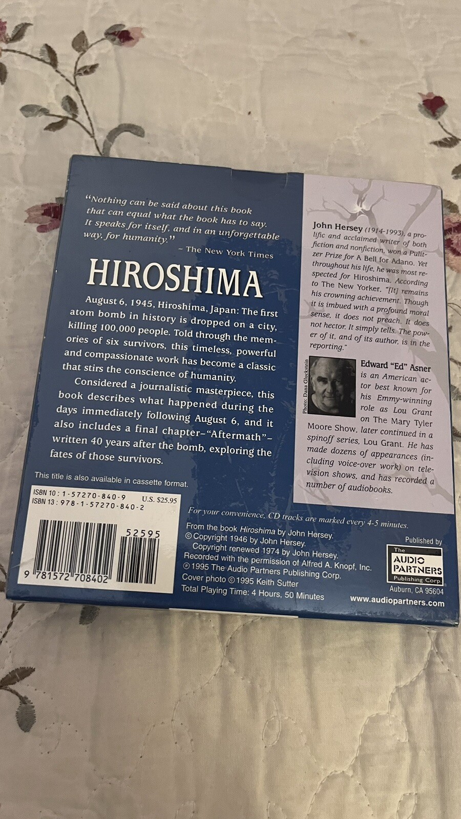 Hiroshima [Audiobook 4 compact discs] 9781572708402- John Hersey..NEW/SEALED