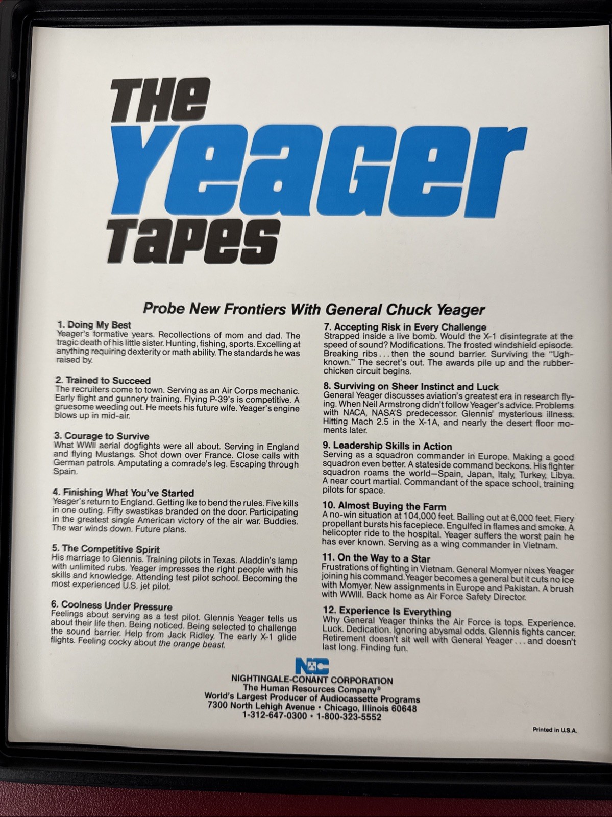 THE YEAGER TAPES, An Autobiography, General Chuck Yeager 6 Audio Cassettes