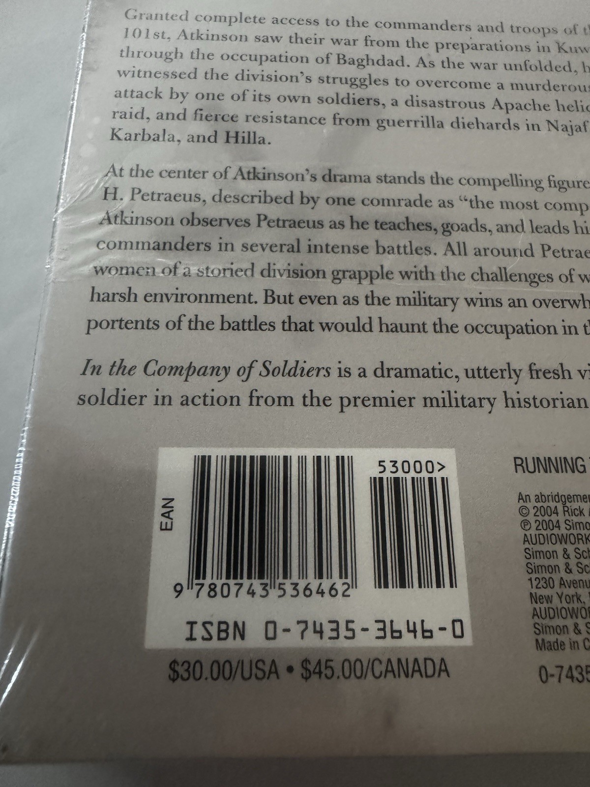 Rick Atkinson In The Company Of Soliders Audio CD’s SEALED