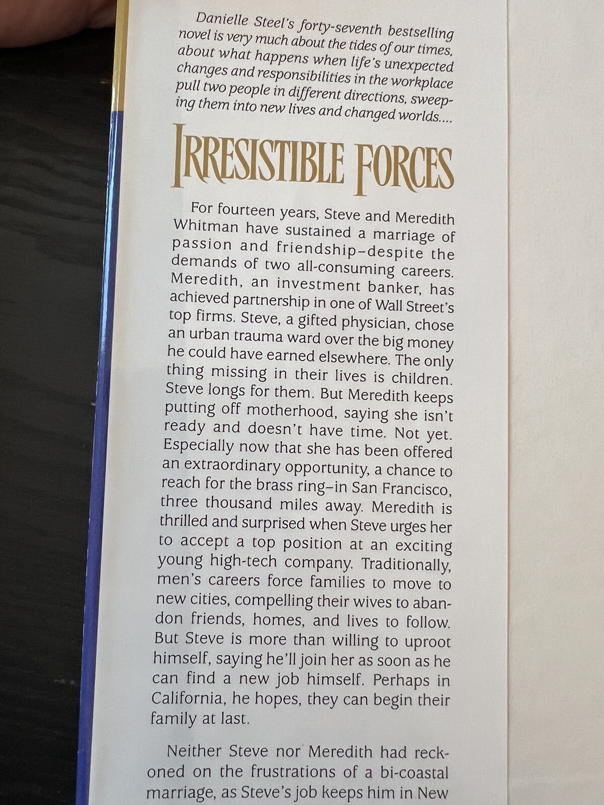 Irresistible Forces by Danielle Steel (Hardcover, 1999) VERY NICE