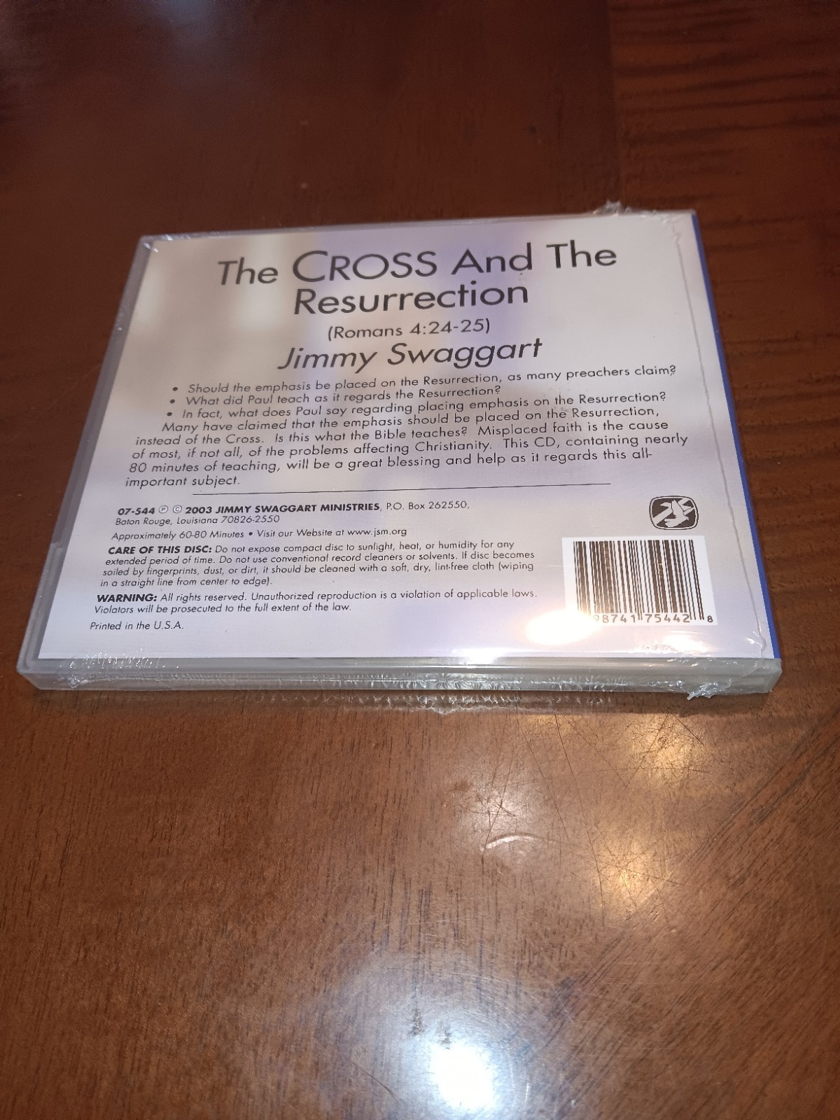Jimmy Swaggart The Cross & the Resurrection Teaching CD 2003 NEW!