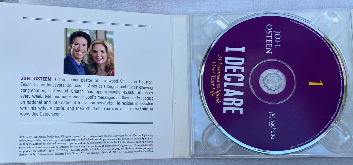 JOEL OSTEEN : I Declare: 31 Promises to Speak Over Your Life 2 CD SET -EX