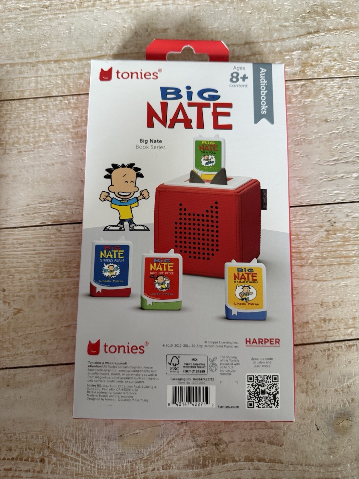 Tonies Audiobook Set: BIG NATE LINCOLN PEIRCE 7+Hours 4 Tonies BRAND NEW