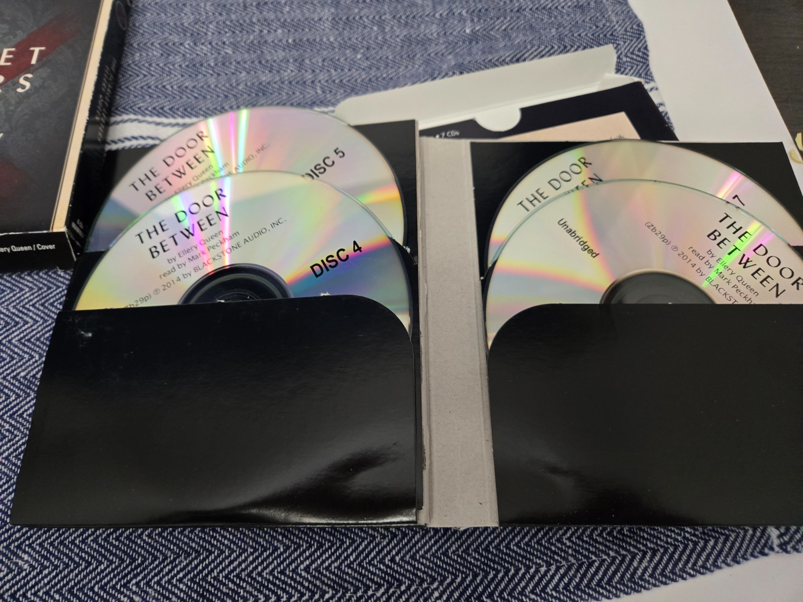 Lot of 3 Ellery Queen AUDIOBOOKS On 8th Day Scarlett Letters Door Between