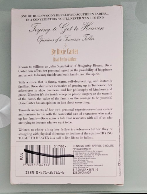 dixie carter TRYING TO GET TO HEAVEN abridged CASSETTE TAPE not cd