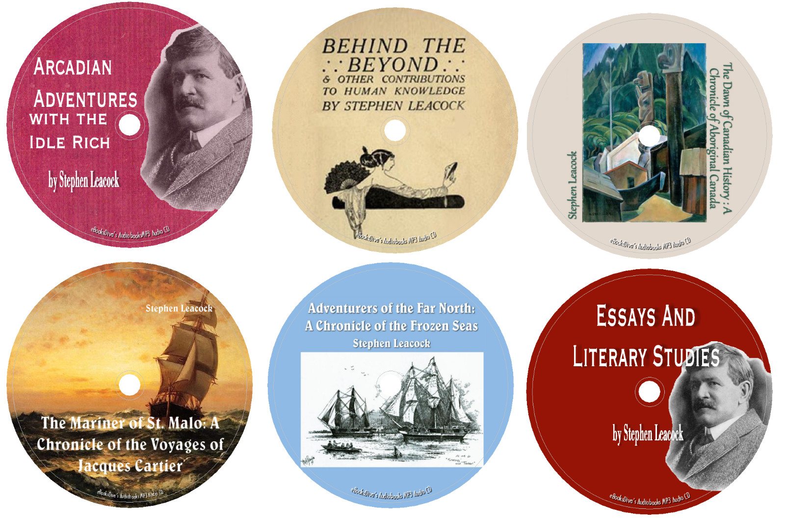 Stephen Leacock History & Nonsense Novels Audiobooks in 18 MP3 Audio CDs