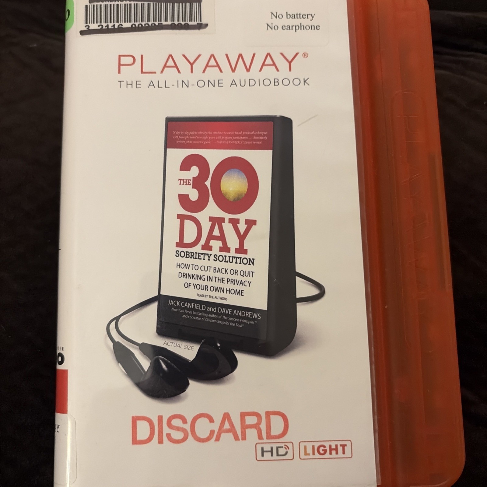 Playaway Audiobook Audio Book Ex Library — 30 Day Sobriety Solution
