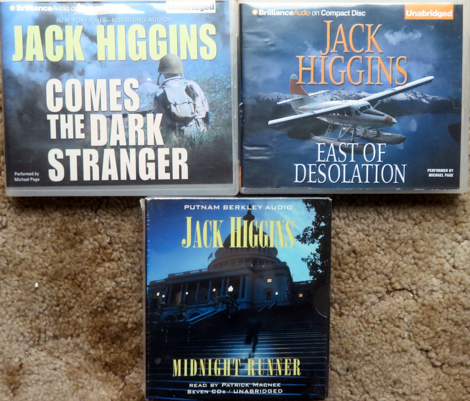 JACK HIGGINS — Three (3) Audiobook CD titles — Midnight Runner ++