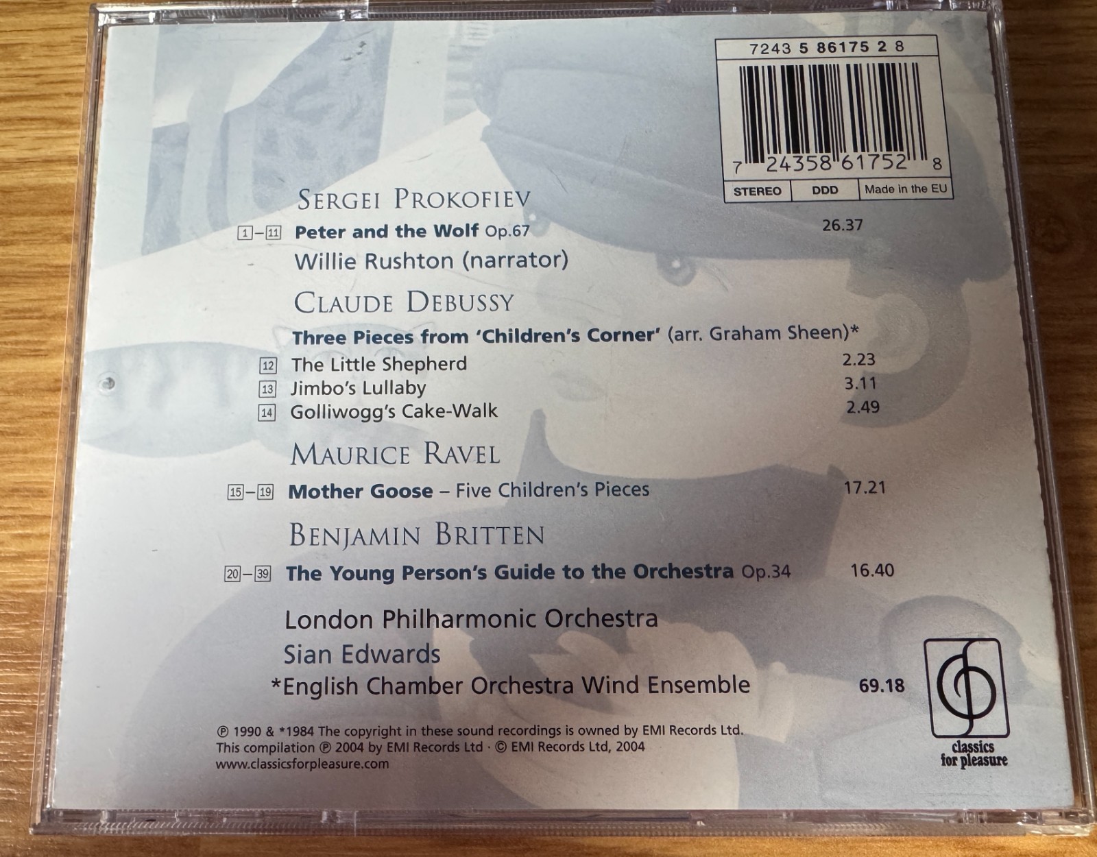 AUDIO BOOK Peter & the Wolf by Prokofiev and others told by Willie Rushton 1 CD