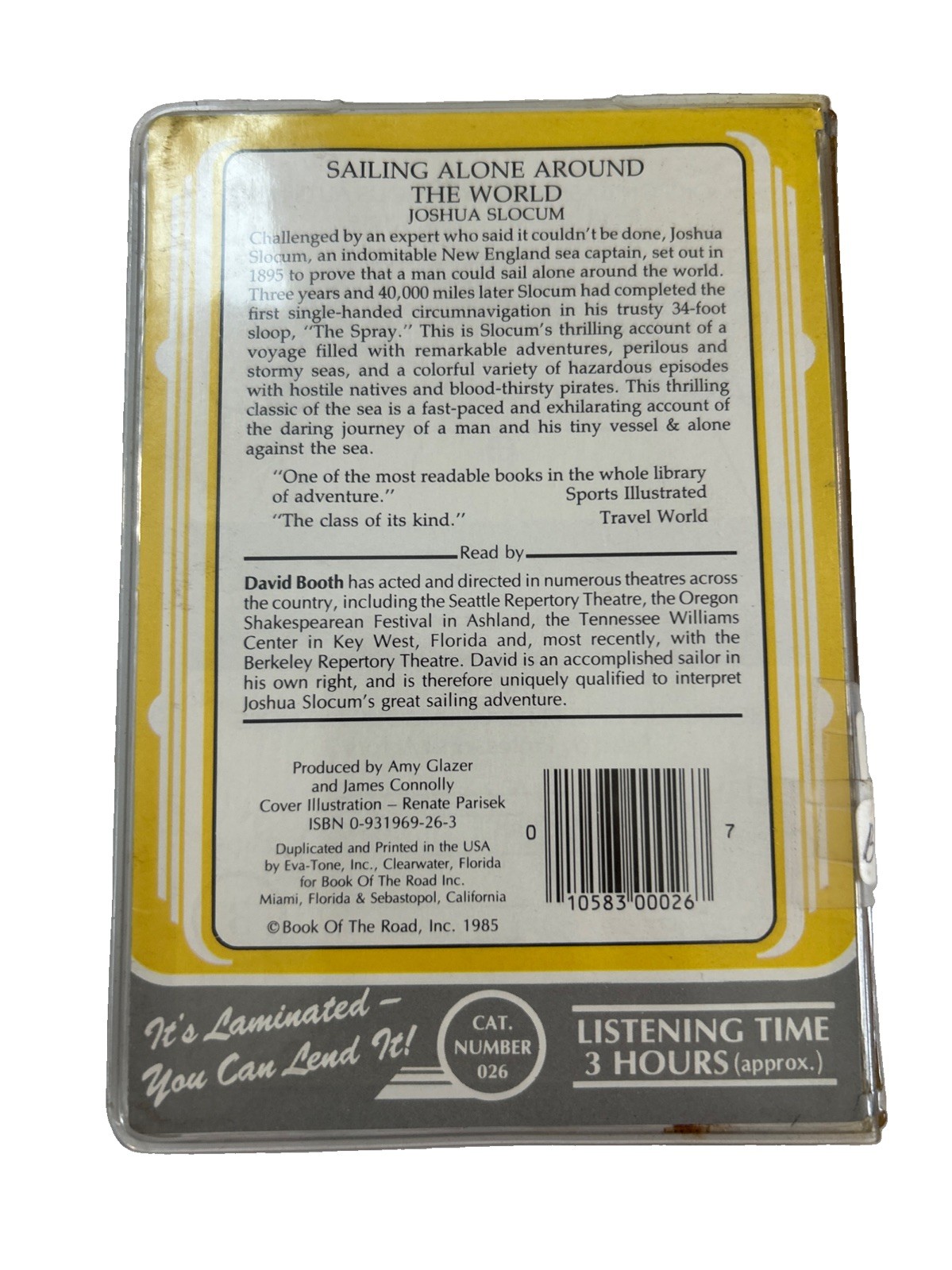 Sailing Alone Around the World Audio Cassette Book by Joshua Slocum — ex-library