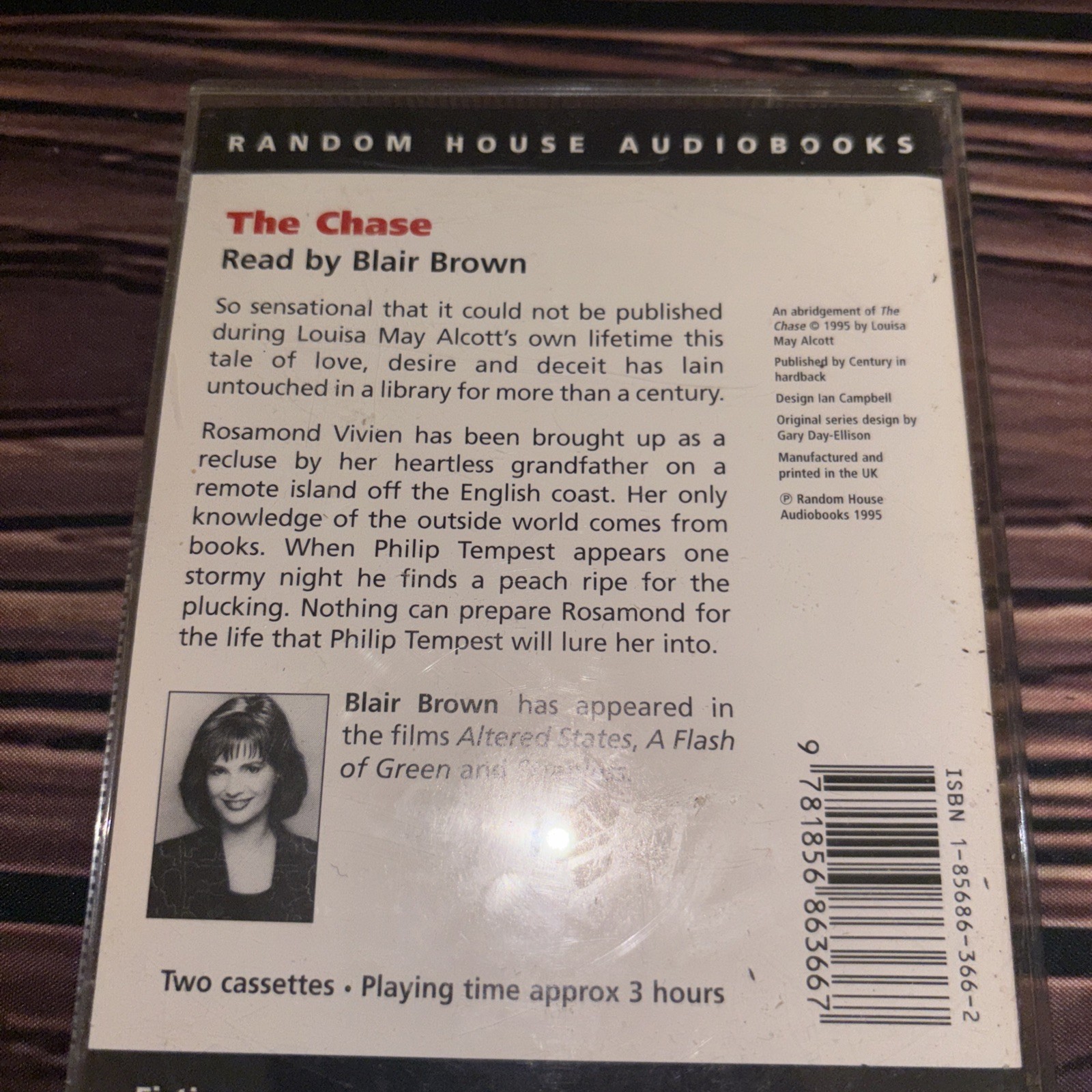 The Chase by Louisa May Alcott Cassette Tape Audiobook Read By Blair Brown 1995