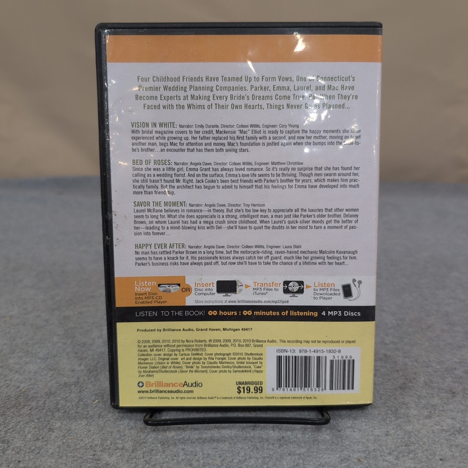Nora Roberts The Bride Quartet Audiobook 4 Books in 1 MP3 CD Unabridged VG+