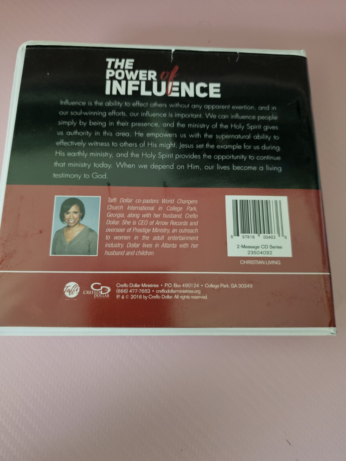 Taffi L. Dollar THE POWER TO INFLUENCE CD 2 disc set Dr Creflo A. Dollar-Used