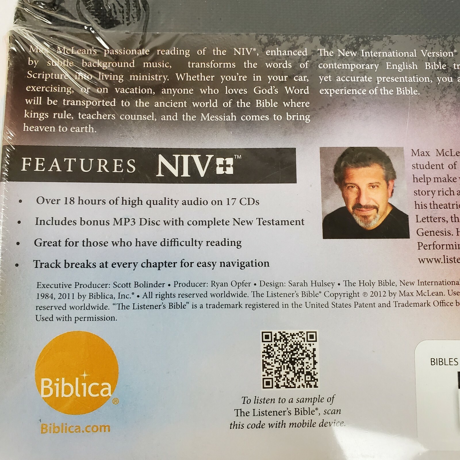 The Listener’s Bible NIV ☆ Max E McLean ☆ 17 Audio CDs & MP3 DISC NEW TESTAMENT