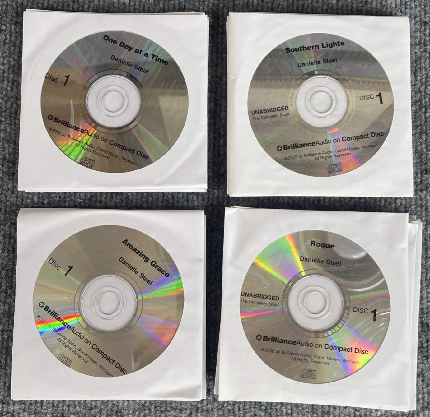 Lot of 4 DANIELLE STEEL Audiobooks On CD Rogue Amazing Grace Southern Lights