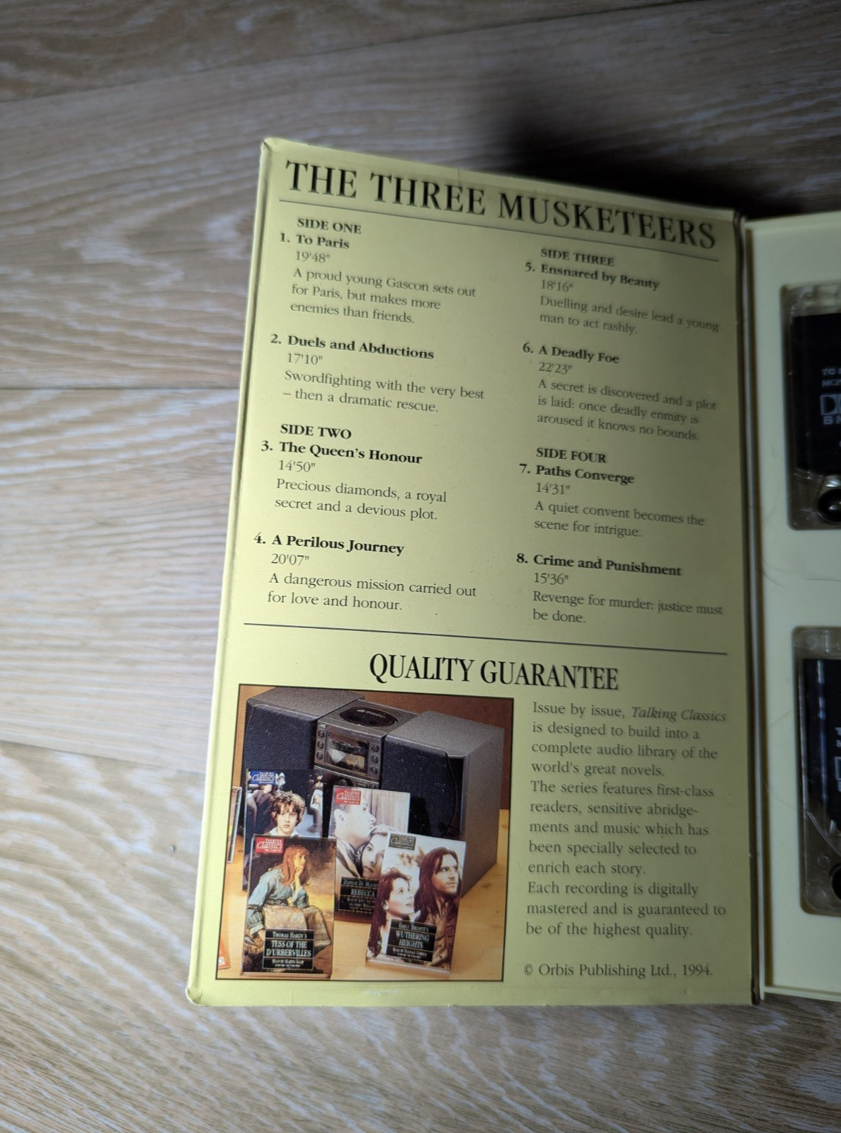 Cassette Talking Classics The Three Musketeers Alexandre Dumas 2-Audiobook Good