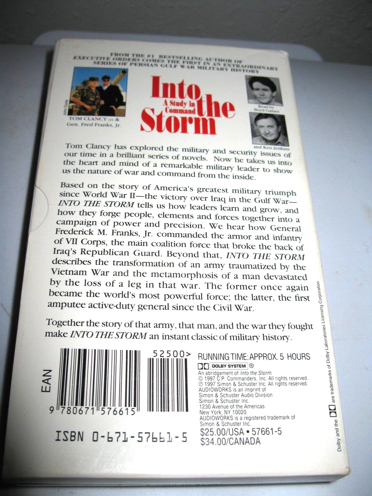 Tom Clancy Audio Book- Into The Storm A Study in Command 1997 Iraq War