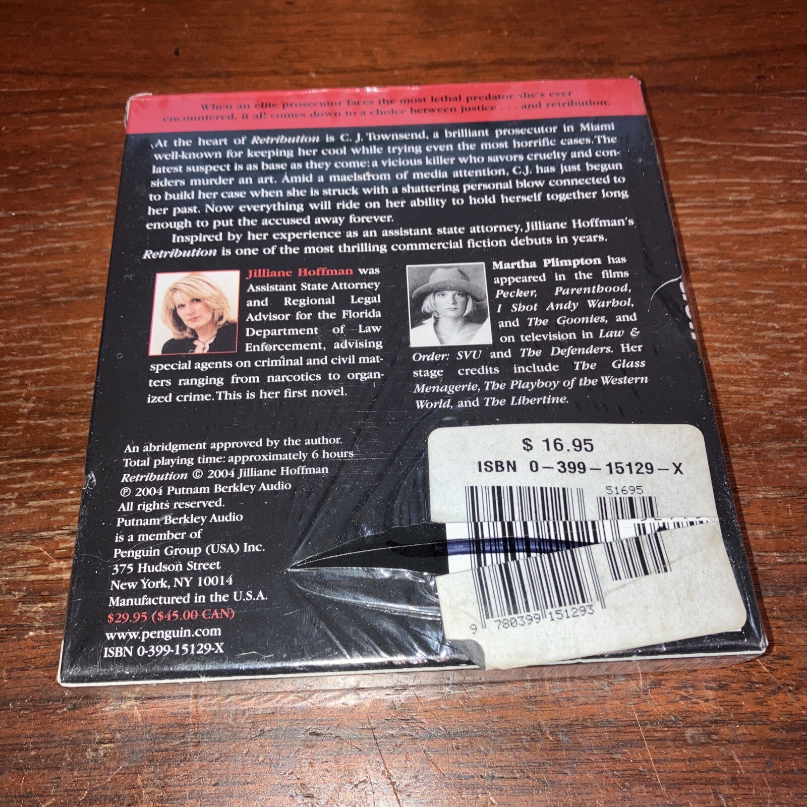 Retribution by Jilliane Hoffman (2004 — 5 CD, Abridged) — New — Plastic Cut