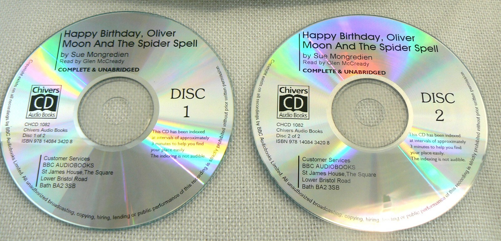 Happy Birthday Oliver Moon & The Spider Spell 2 CD Audiobook Unabridged Chivers