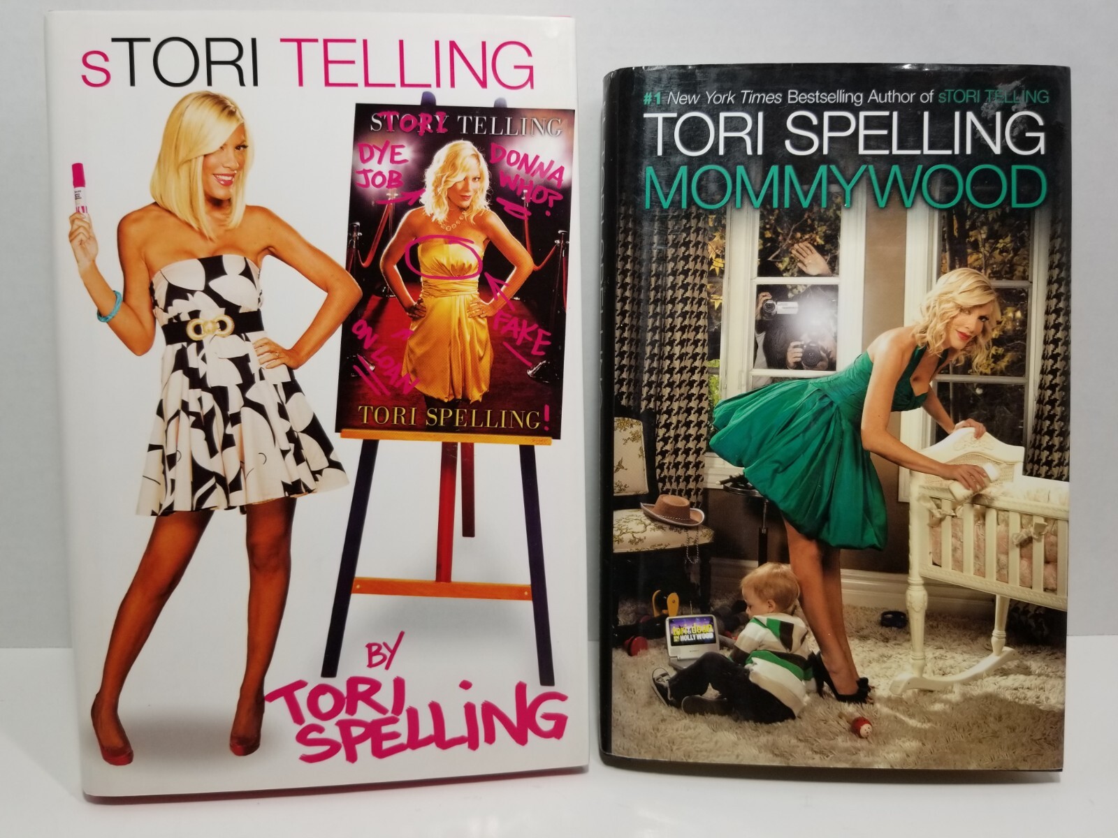 Stori Telling And MOMMYWOOD — SET Hardcover By Tori Spelling — VERY GOOD