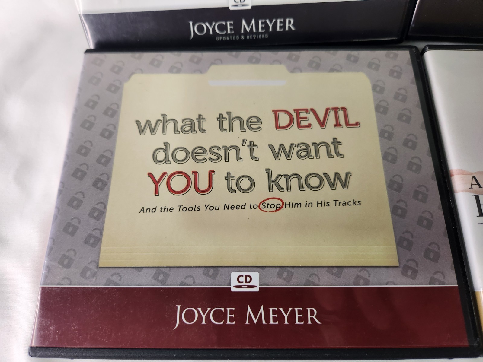Lot Of 4 Joyce Meyer AudioBook CDs Resisting Temptation Habits Devil — Very Good