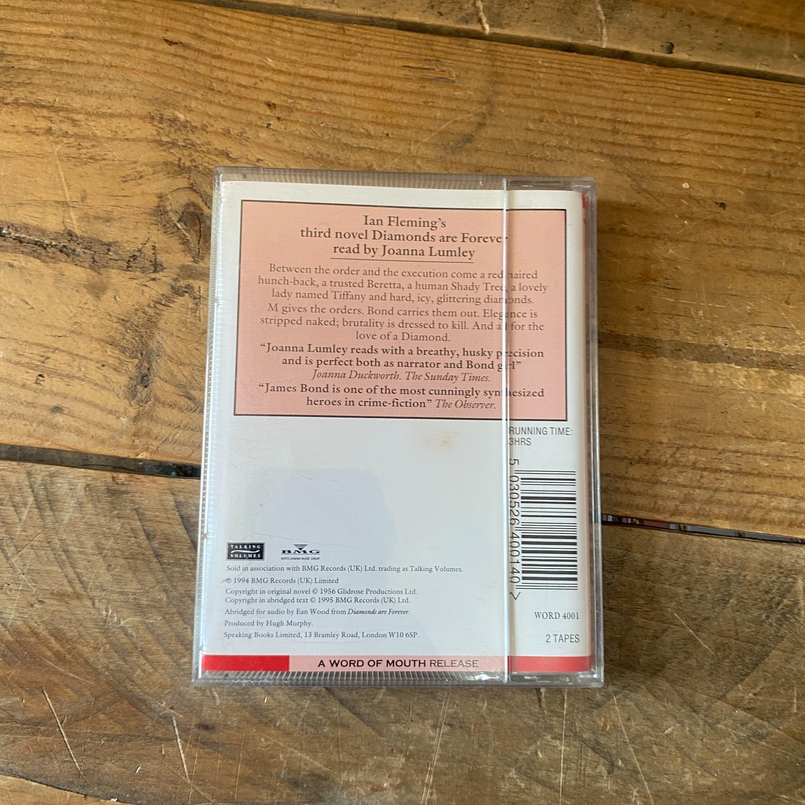 James Bond Diamonds are Forever Audiobook Cassette — Ian Fleming — Joanna Lumley