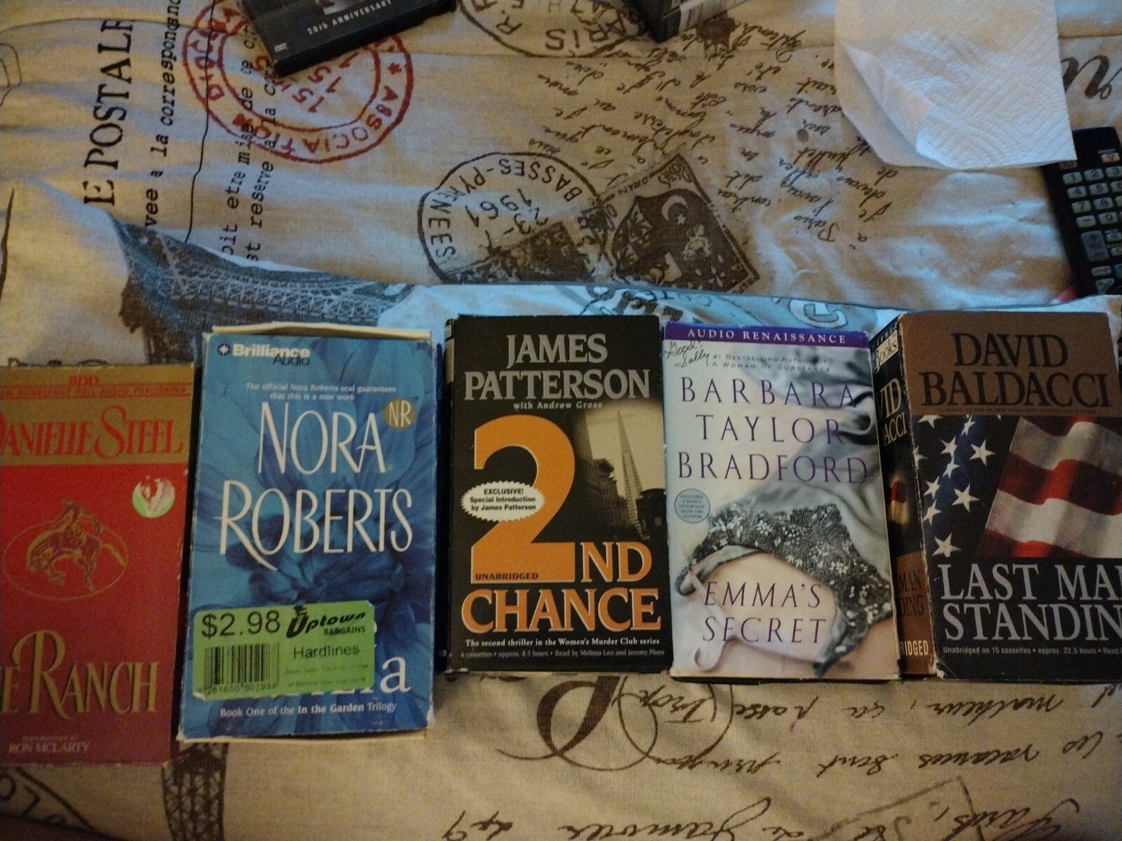 Lot Of 5Audio Books Including Danielle Steel, Nora Roberts, & James Patterson!!!