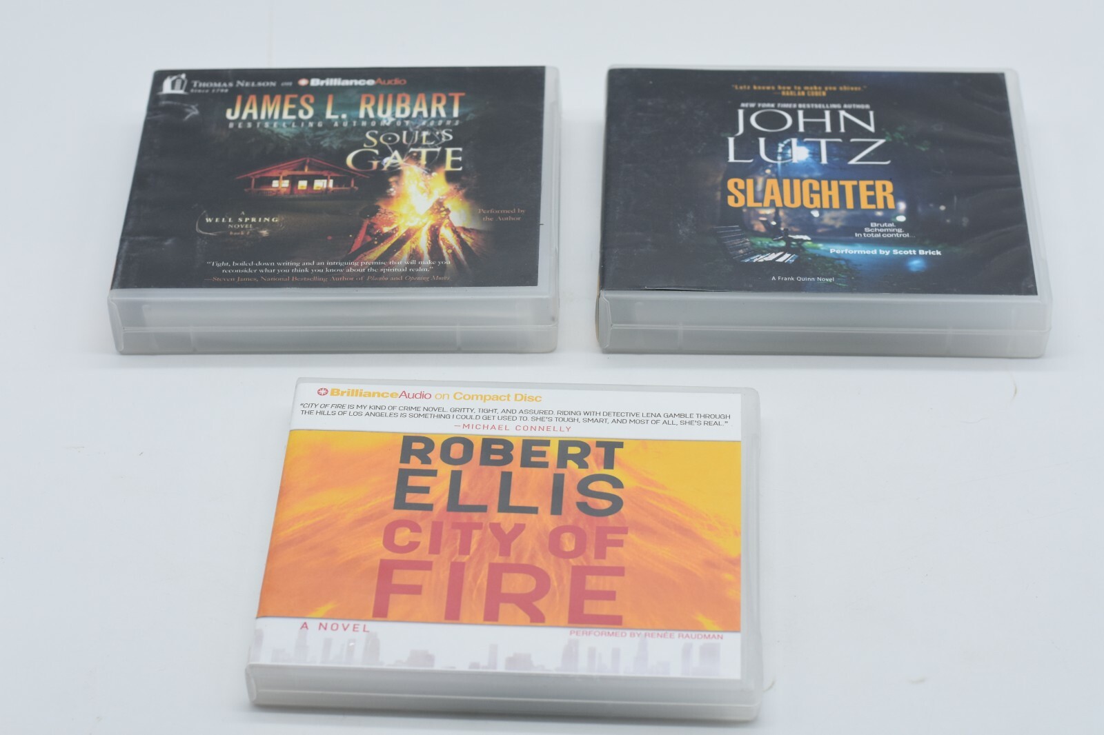 3 AUDIO BOOK LOT-Robert Ellis,James L. Rubart,John Lutz — FREE FAST SHIPPING