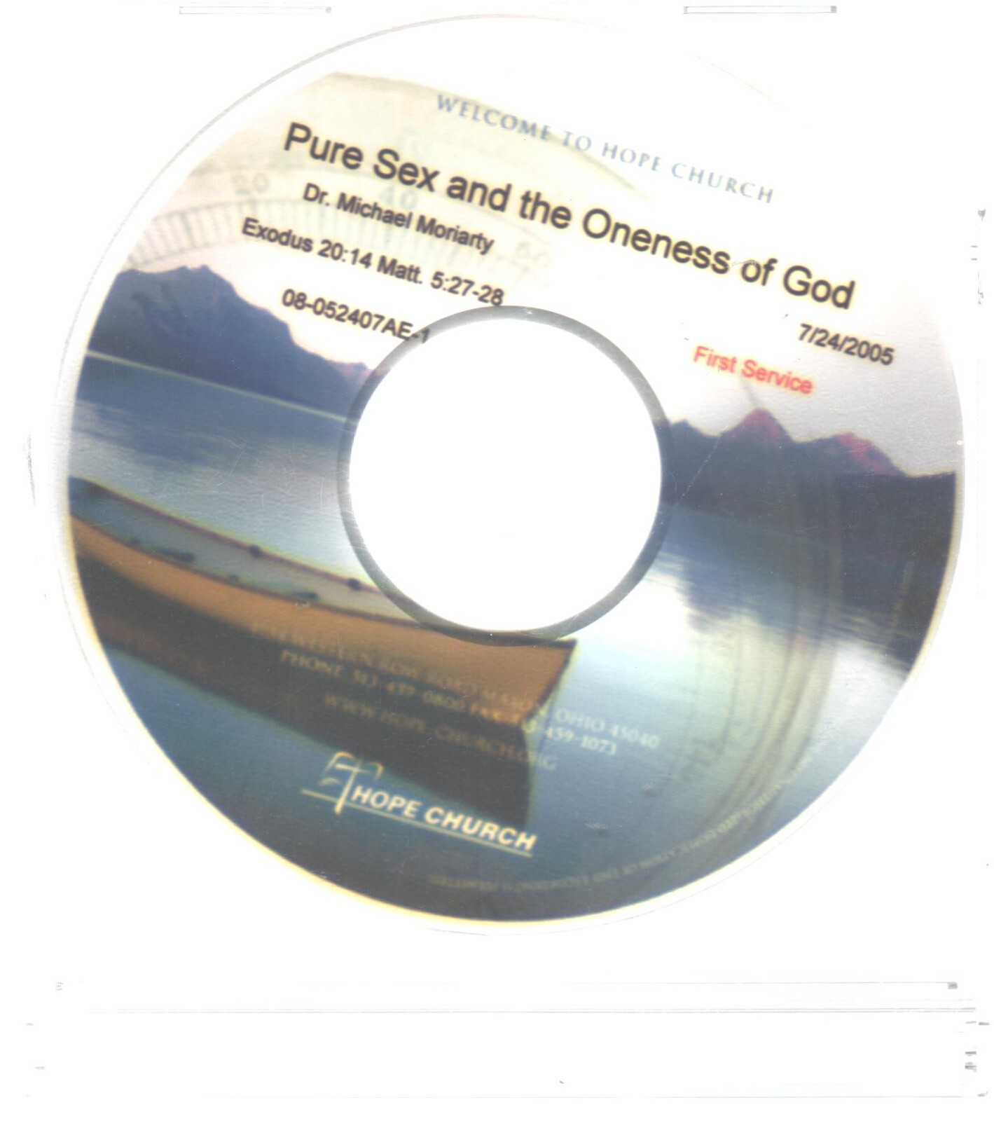 Pure Sex and the Oneness of God, CD by Dr Michael Moriarty 2005 Hope Church, OH