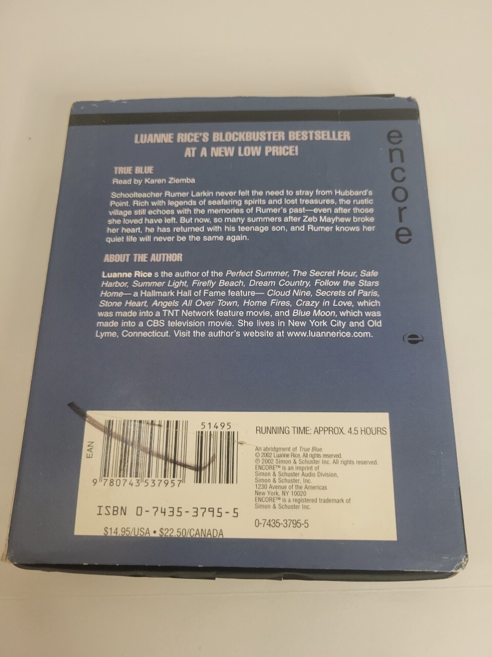 True Blue by Luanne Rice (2004, Compact Disc)