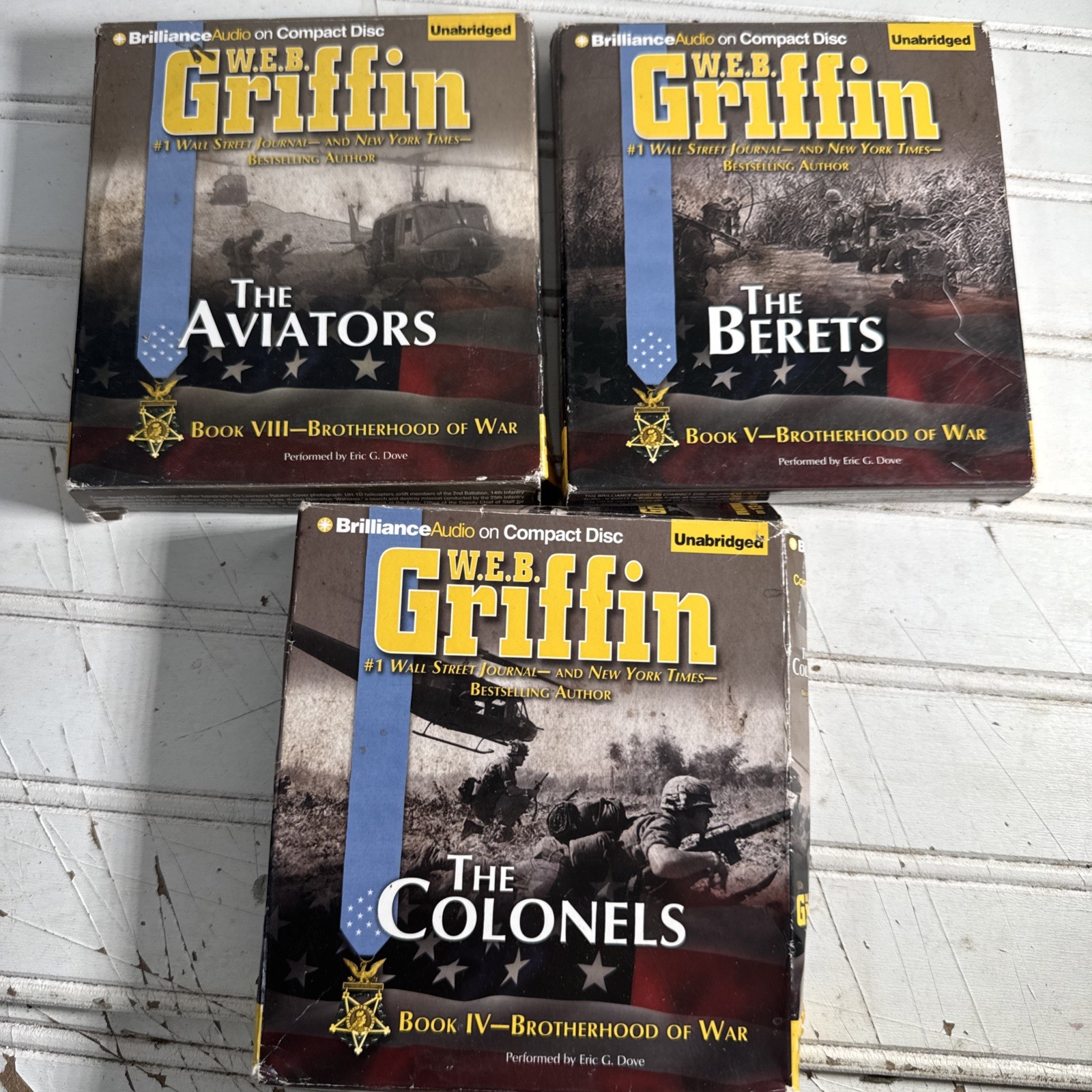 WEB Griffin 3 BROTHERHOOD OF WAR audio books: The Aviators,The Berets, The Col.