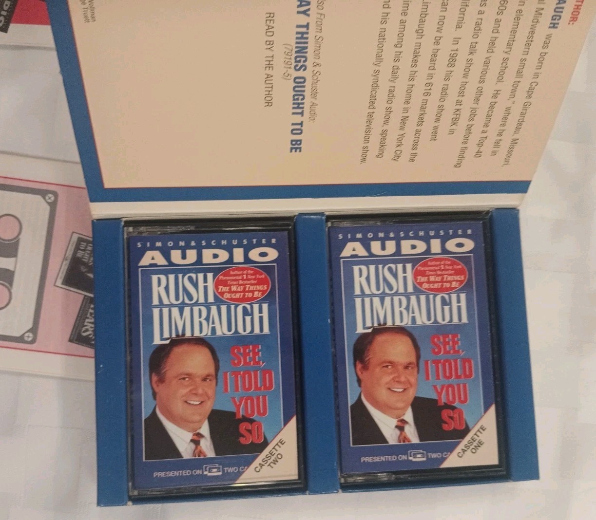 Rush Limbaugh The Way Things Ought & See I Told You So Audio Book Cassette Tapes