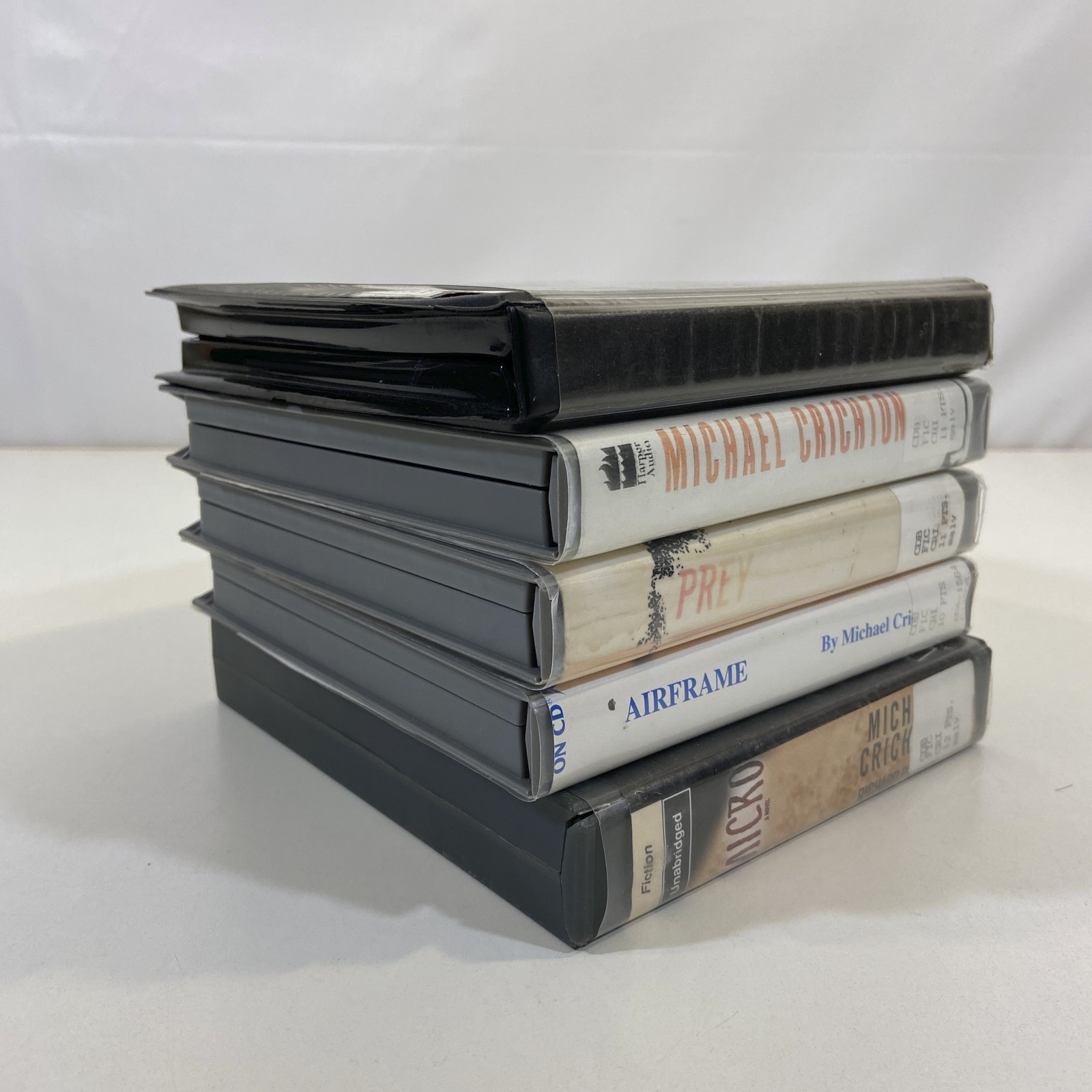 Michael Crichton Ex-Library 5 Various Suspense Thriller Mystery Audio Books Lot