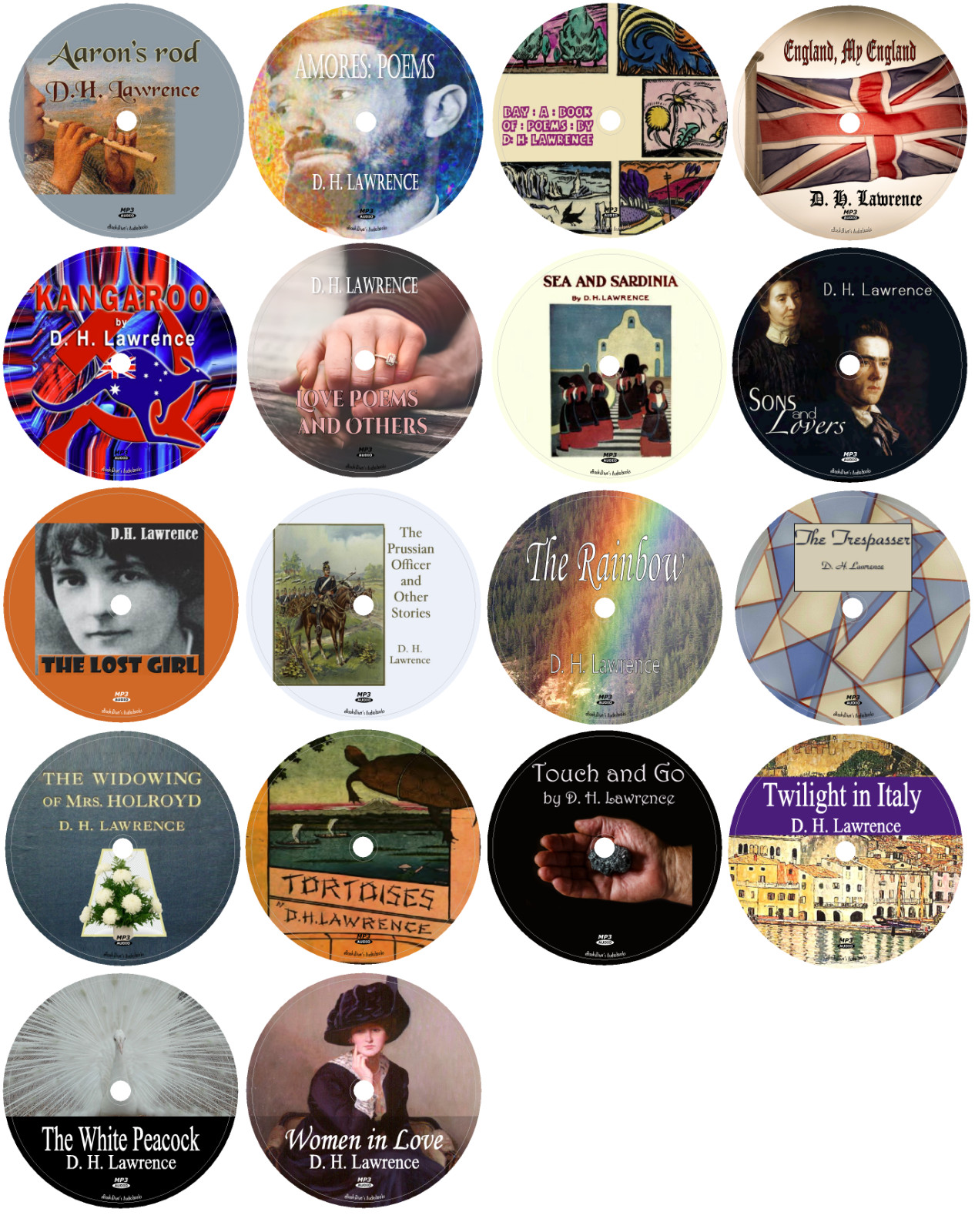 Collected Works of D. H. Lawrence 18 Audiobooks in 18 MP3 Audio CDs