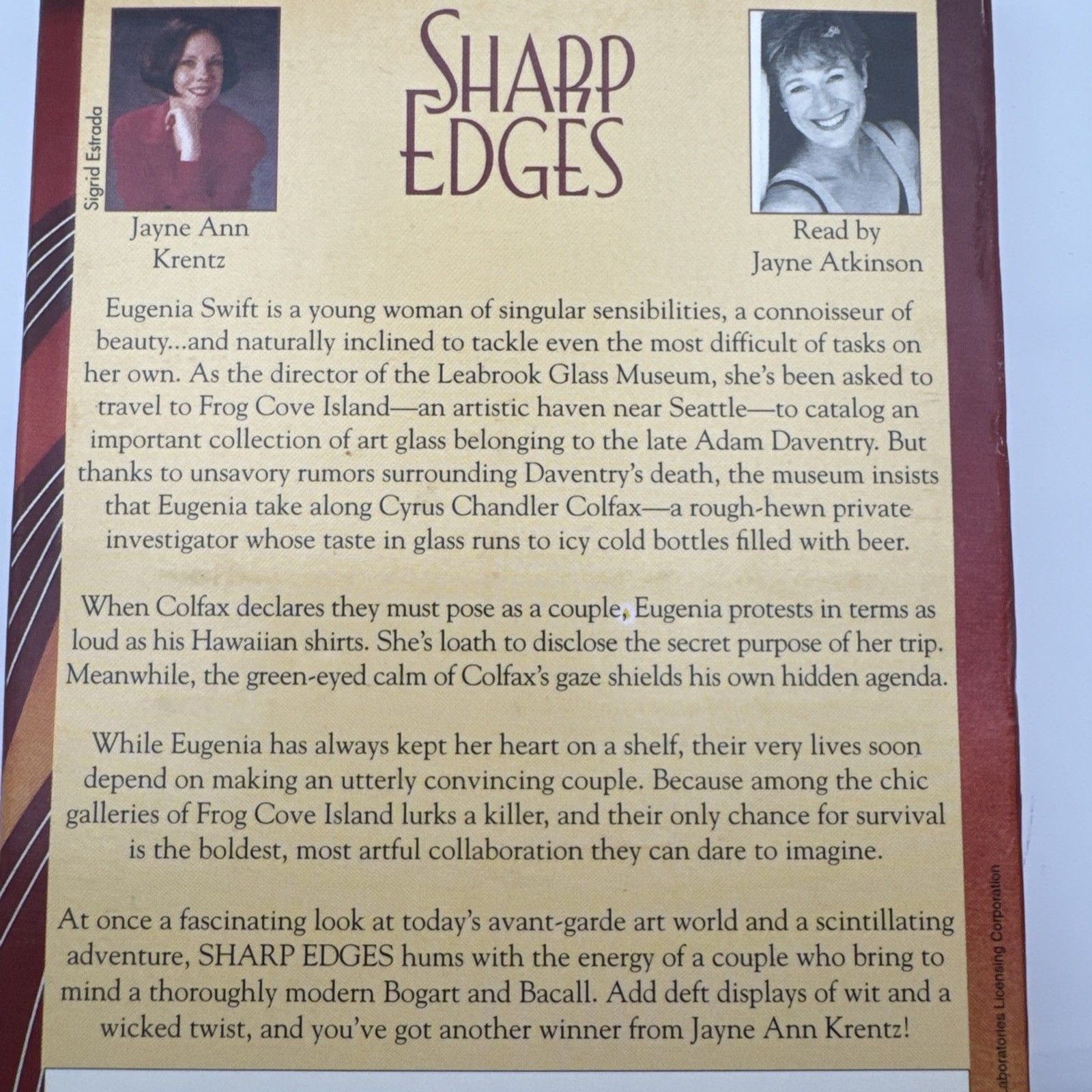 Sharp Edges by Jayne Ann Krentz (1999, Audio Cassette, Abridged edition)