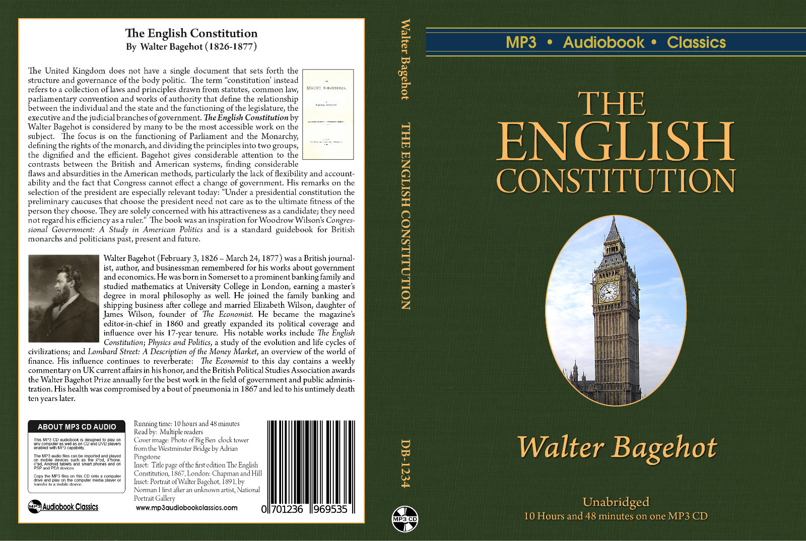 The English Constitution — Unabridged MP3 CD Audiobook in paper sleeve