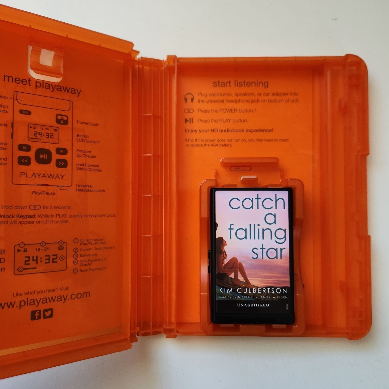 Catch a Falling Star by Kim Culbertson Playaway Audiobook, Former Library Copy