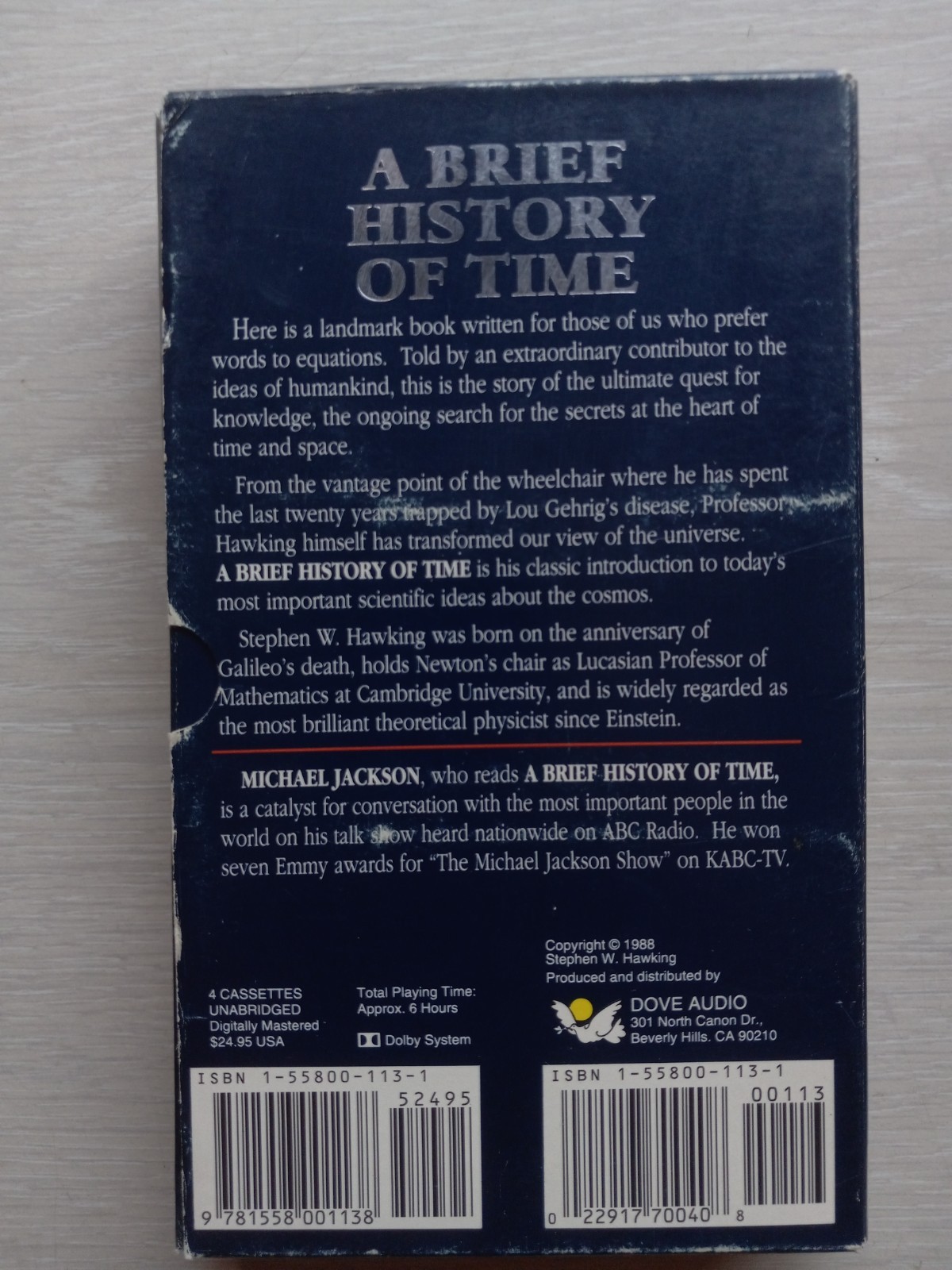 A Brief History of Time- Stephen W.Hawking Audio Book- Vintage 1988 4 cassettes