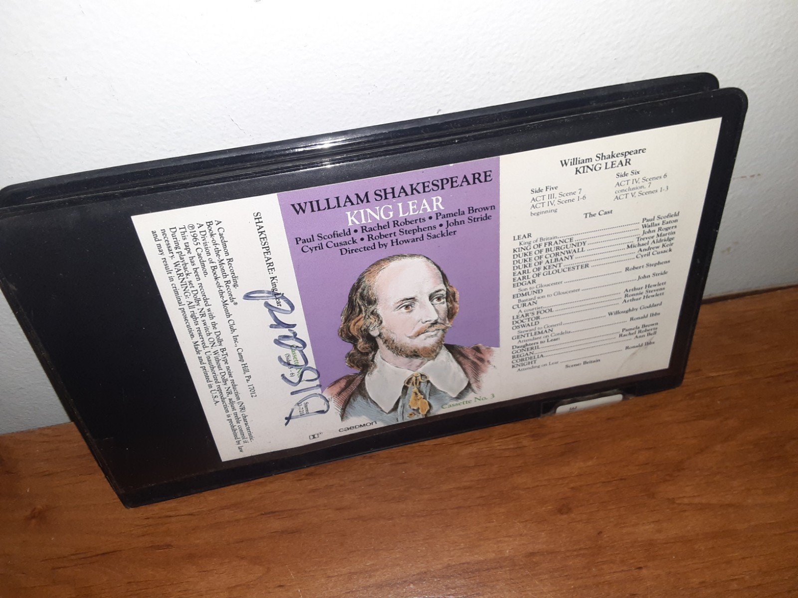 KING LEAR William Shakespeare AUDIOBOOK Full Cast 3-Cassette Tape Set